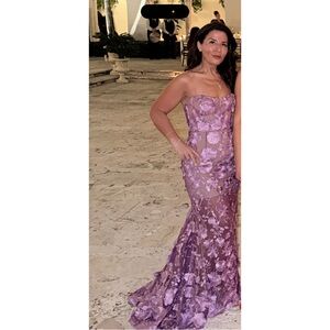 Bronx and Banco Purple Strapless Dress